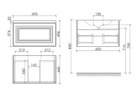 Мебель для ванной комнаты Sancos Very 140 подвесная, bianco, раковина CN7022