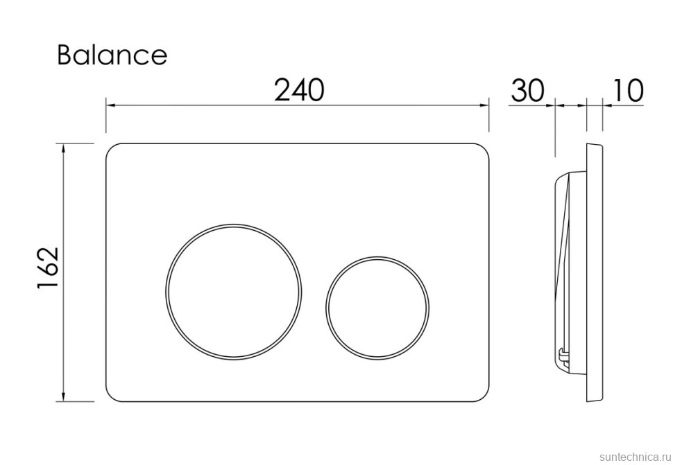 Система инсталляции для унитазов Ceramicanova Balance CN121002MB кнопка Square матовый черный
