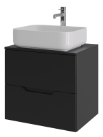 Мебель для ванной комнаты Orange Line 60 подвесная, 2 ящика, матовая черная с раковиной B05-500W