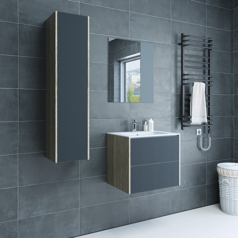 Шкаф-пенал для ванной Sanflor Диана дуб шерман, графит