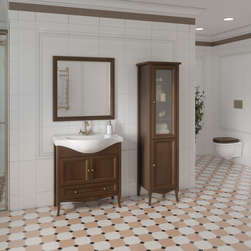 Тумба с раковиной Caprigo Лион 80 2 дверцы, 1 ящик, орех античный