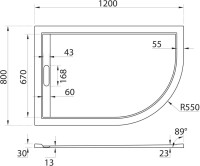 Поддон для душа Cezares TRAY-AS-RH-120/80-30-W-L 120x80 L, с сифоном, белый