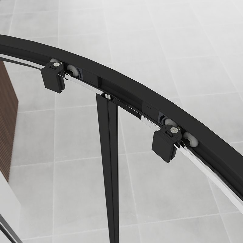 Душевой уголок Veconi Evo 200 B 100х100 см, профиль матовый черный, стекло прозрачное