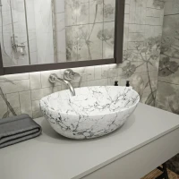 Раковина чаша Maretti EN13NS87-740MR, белый мрамор