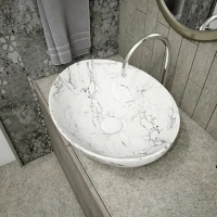 Раковина чаша Maretti EN13NS87-740MR, белый мрамор