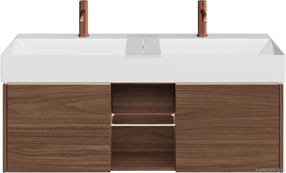 Мебель для ванной комнаты KERAMA MARAZZI Grande 120 с полкой, структурированный орех