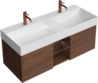 Мебель для ванной комнаты KERAMA MARAZZI Grande 120 с полкой, структурированный орех