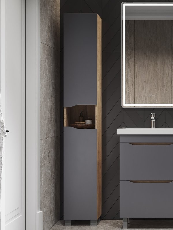 Шкаф-пенал для ванной Vigo Wave 300 дуб золотой