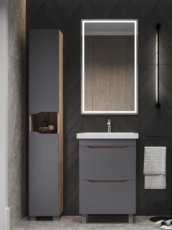 Шкаф-пенал для ванной Vigo Wave 300 дуб золотой