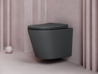 Унитаз подвесной Ceramicanova Balearica Rimless CN6000MDH темный антрацит матовый