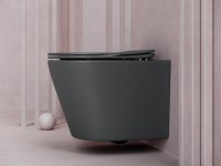 Унитаз подвесной Ceramicanova Balearica Rimless CN6000MDH темный антрацит матовый