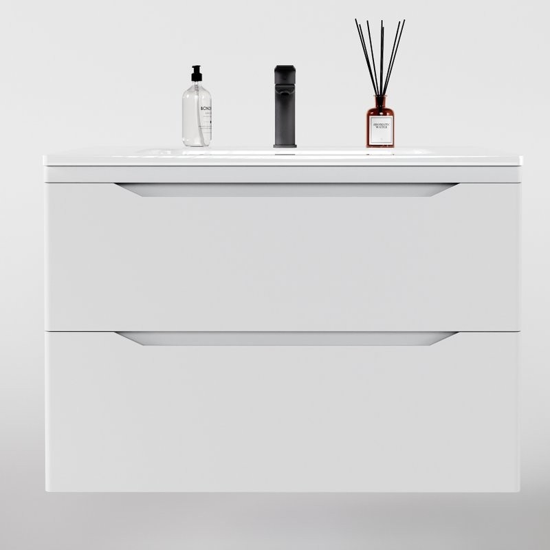 Тумба под раковину Style Line Марелла 80 подвесная, антискрейтч, белая матовая