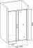 Душевая дверь в нишу DIWO Смоленск 120 см, профиль хром матовый