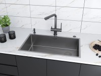 Мойка кухонная Paulmark Next-Skew PM887444-MG серый матовый