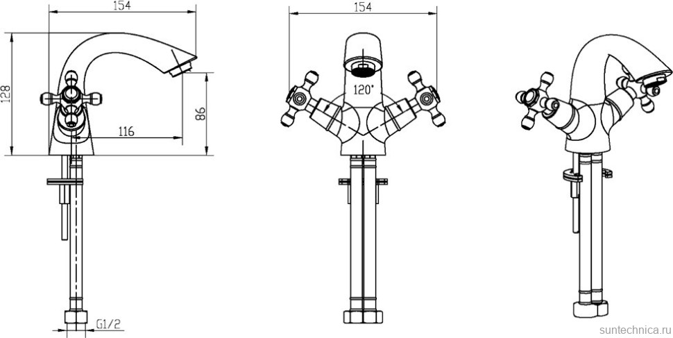 Смеситель для раковины Boheme Camelia 271