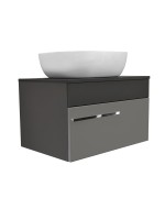 Тумба с раковиной Runo Вудлайн 65 темно-серая, серая, раковина Cuatro 50