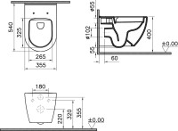 Унитаз подвесной VitrA Mia Round SmoothFlush безободковый, с микролифтом