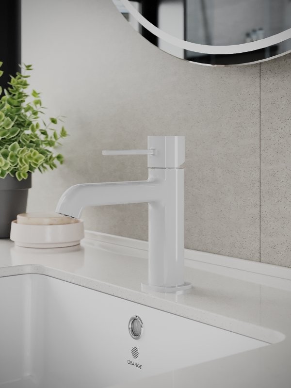Смеситель для раковины Orange Karl M05-021W белый