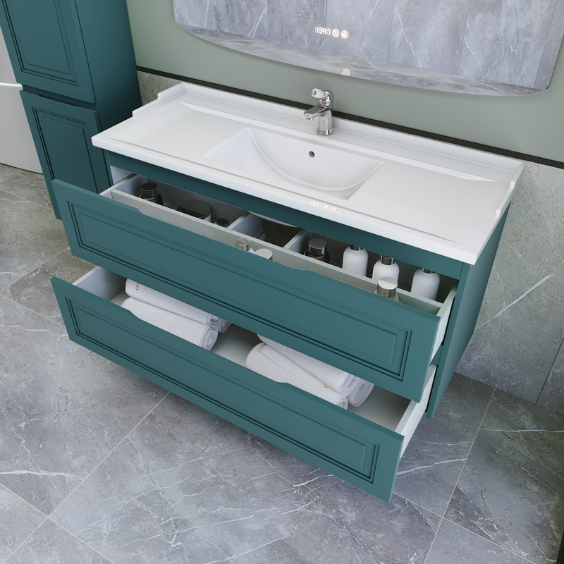 Тумба с раковиной Caprigo Wales 120 изумрудно-бирюзовая