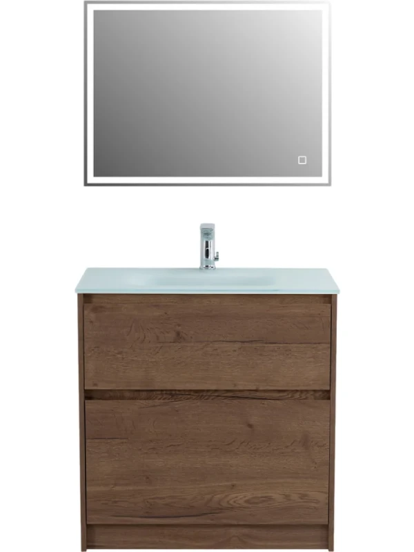 Мебель для ванной комнаты BelBagno Kraft 80 напольная, rovere tabacco, раковина BB810/465-LV-VTR-BL