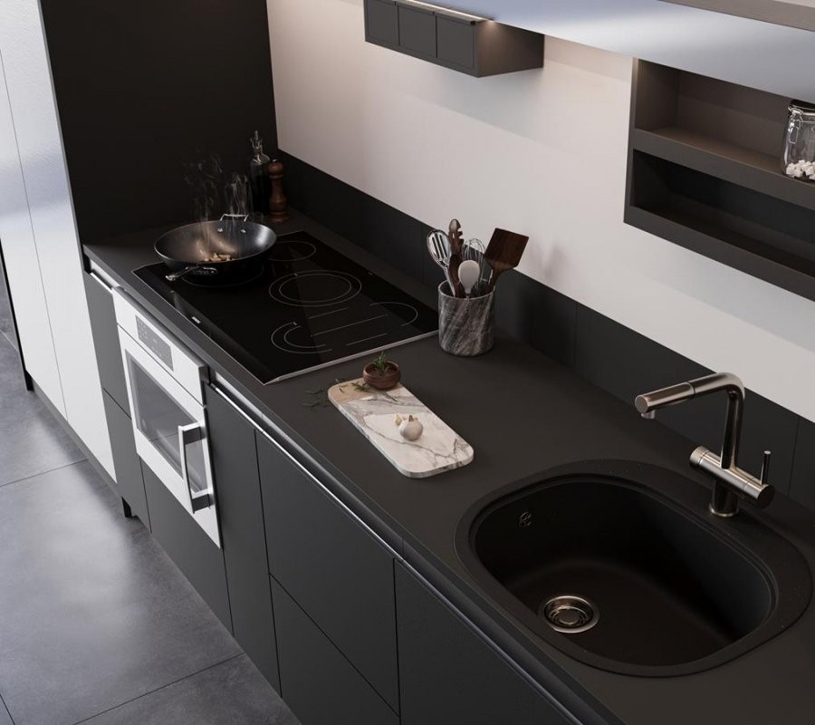 Мойка кухонная Emar Quartz EMQ-1570.C Оникс