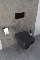 Унитаз подвесной Allen Brau Infinity 4.21011.31 безободковый, с микролифтом, черный матовый