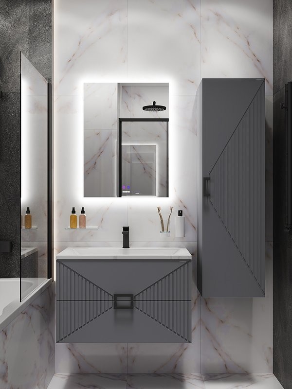 Мебель для ванной комнаты Grossman Луксор 70 матовый графит