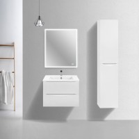 Мебель для ванной комнаты Vincea Mia Slim 70, 2 ящика, белая глянцевая