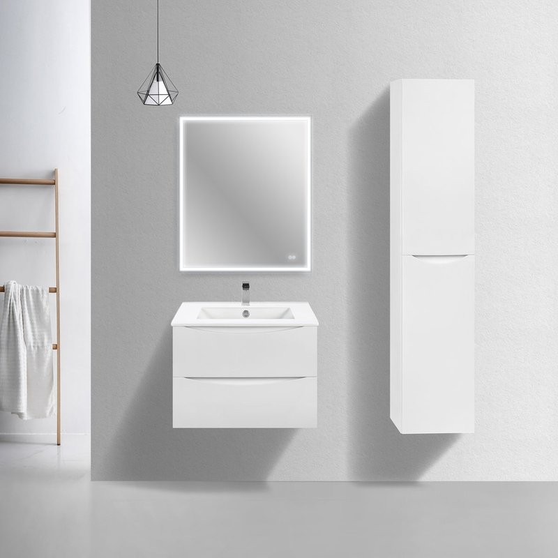 Мебель для ванной комнаты Vincea Mia Slim 70, 2 ящика, белая глянцевая