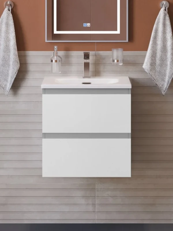 Тумба с раковиной BelBagno Kraft 39 60 подвесная, bianco opaco, раковина bb-8099-3-60