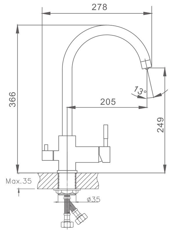 Смеситель для кухни Haiba HB43828-5 золото