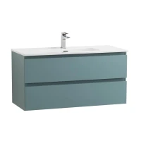 Тумба с раковиной BelBagno Kraft 100 подвесная, матовая голубая, раковина bb1000etl
