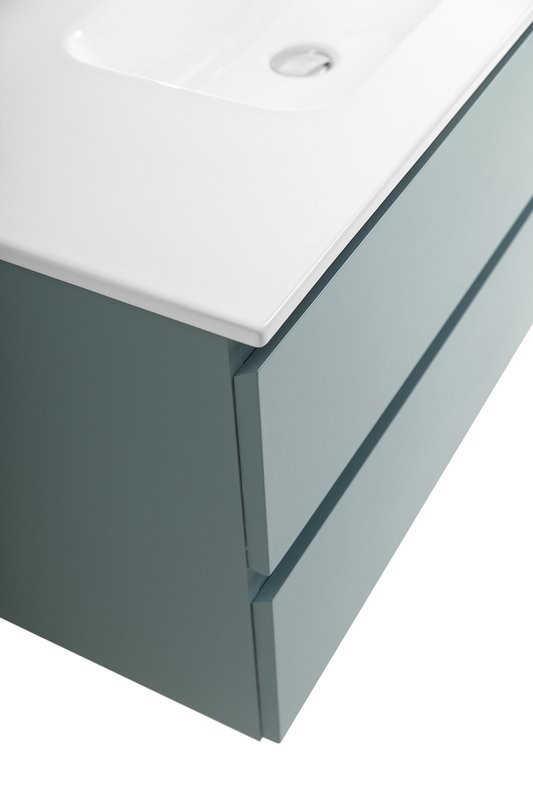 Тумба с раковиной BelBagno Kraft 100 подвесная, матовая голубая, раковина bb1000etl