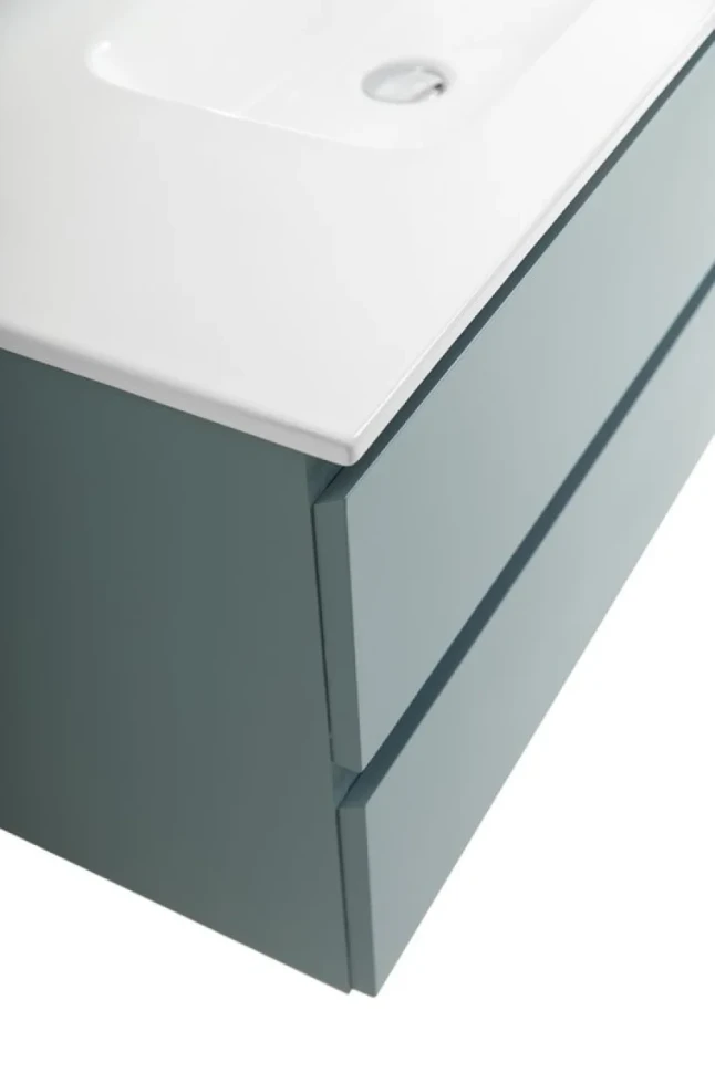 Тумба с раковиной BelBagno Kraft 100 подвесная, матовая голубая, раковина bb1000etl
