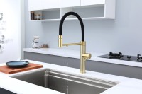 Смеситель для кухни Paulmark Ganymede Diamond Gd613199-LG с гибким изливом, светлое золото