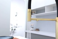 Смеситель для кухни Paulmark Ganymede Diamond Gd613199-LG с гибким изливом, светлое золото