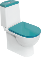 Унитаз-компакт напольный Sanita luxe Best Comfort с микролифтом, белый, бирюзовый
