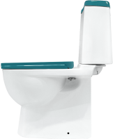 Унитаз-компакт напольный Sanita luxe Best Comfort с микролифтом, белый, бирюзовый