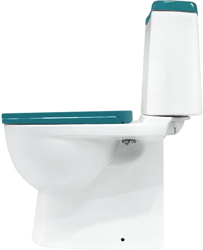 Унитаз-компакт напольный Sanita luxe Best Comfort с микролифтом, белый, бирюзовый