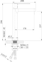 Смеситель для раковины AltroBagno Юнион 010231BG матовое золото