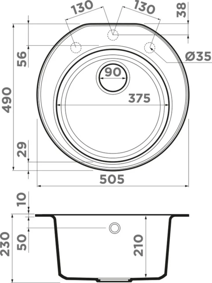 Комплект Мойка Omoikiri Miya 50R-GR leningrad grey + Измельчитель Nagare 750