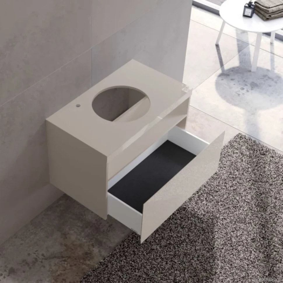 Тумба с раковиной Keuco Stageline 32864 80 см, с подсветкой, розеткой и точкой зарядки USB и USB-C, кашемир