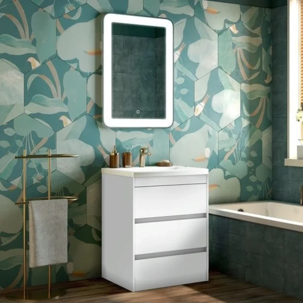 Мебель для ванной комнаты Art&Max Family 60, напольная, Bianco Lucido