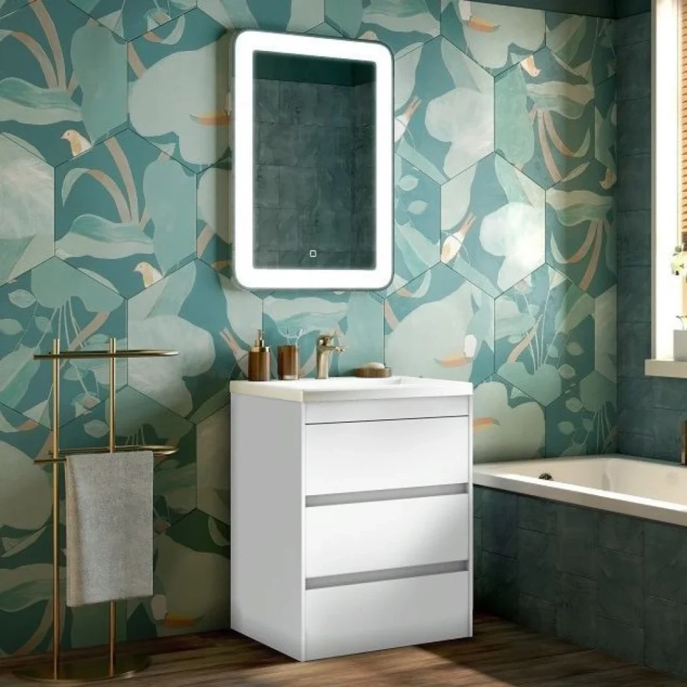Мебель для ванной комнаты Art&Max Family 60, напольная, Bianco Lucido