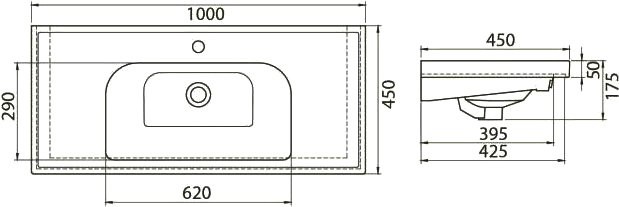 Тумба с раковиной Opadiris Фреш 100 белая
