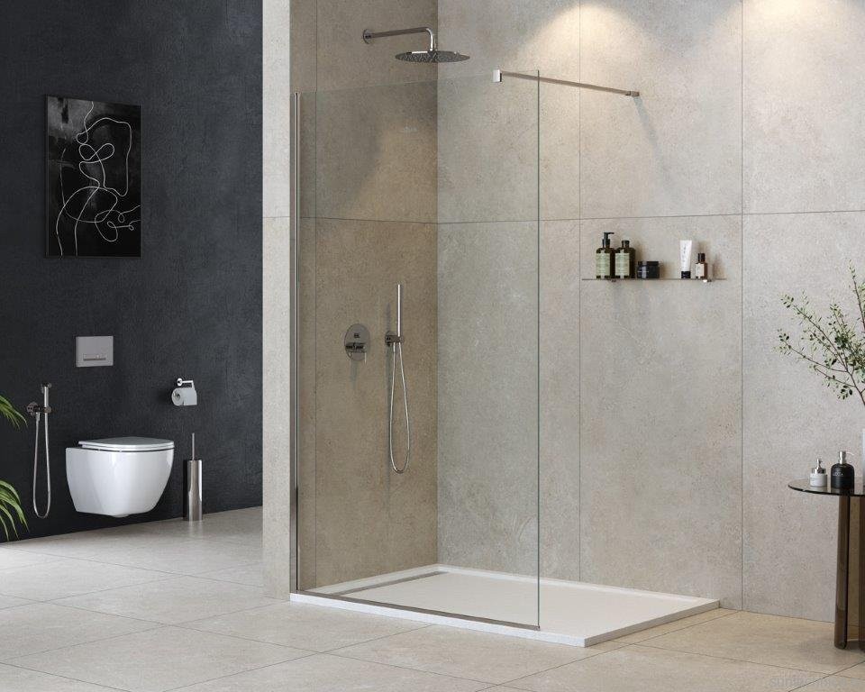 Душевая перегородка Cezares Liberta -L-1-125-120-C-Cr профиль хром, стекло прозрачное