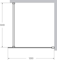 Душевая перегородка Cezares Liberta -L-1-125-120-C-Cr профиль хром, стекло прозрачное