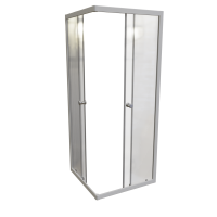 Душевой уголок Radomir Берген SQ 100х100 см, профиль матовый хром, стекло прозрачное