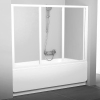 Шторка на ванну Ravak Supernova AVDP3-180 Transparent, профиль белый