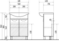 Мебель для ванной комнаты Vigo Callao 60 2 дверцы